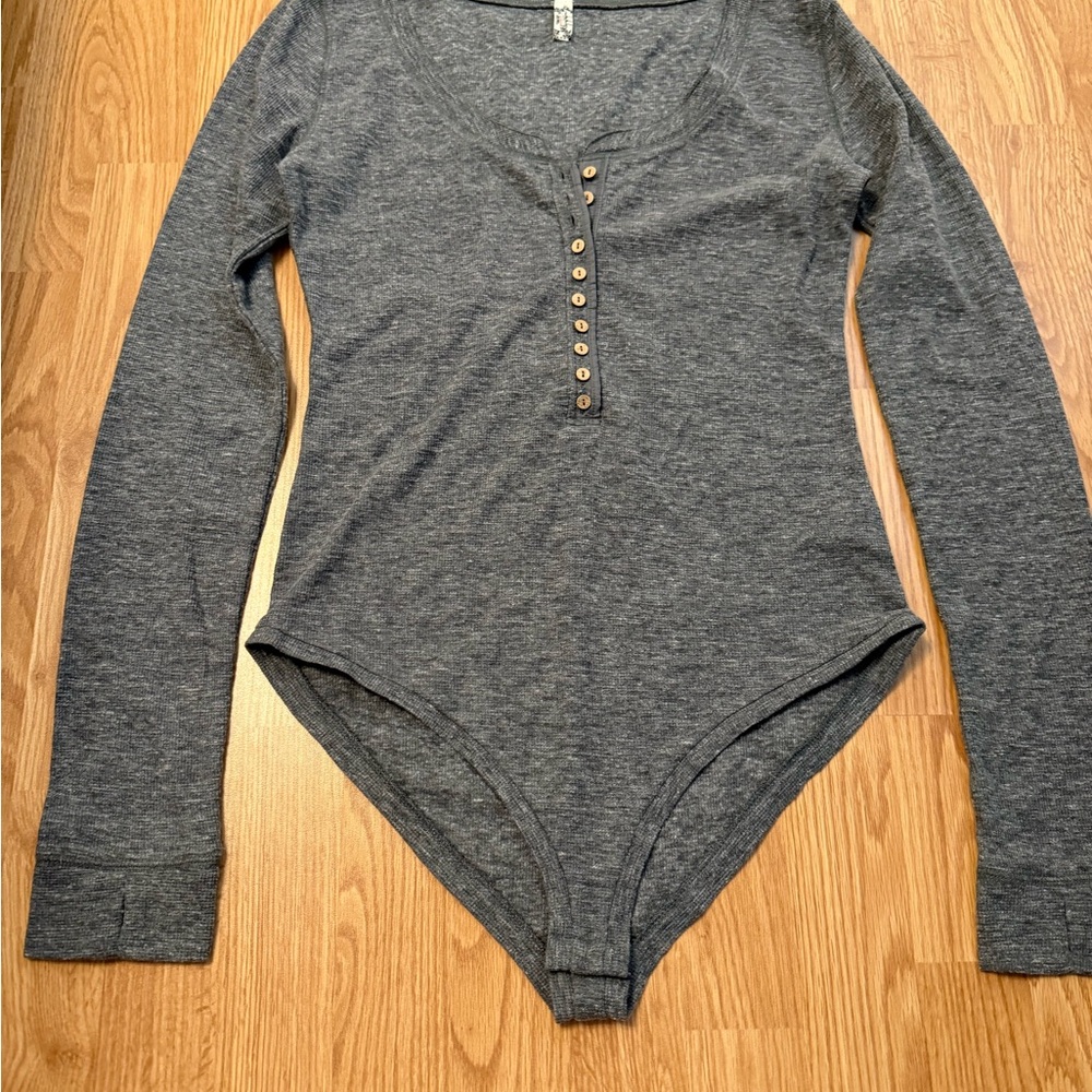 Free People Grey Bodysuit